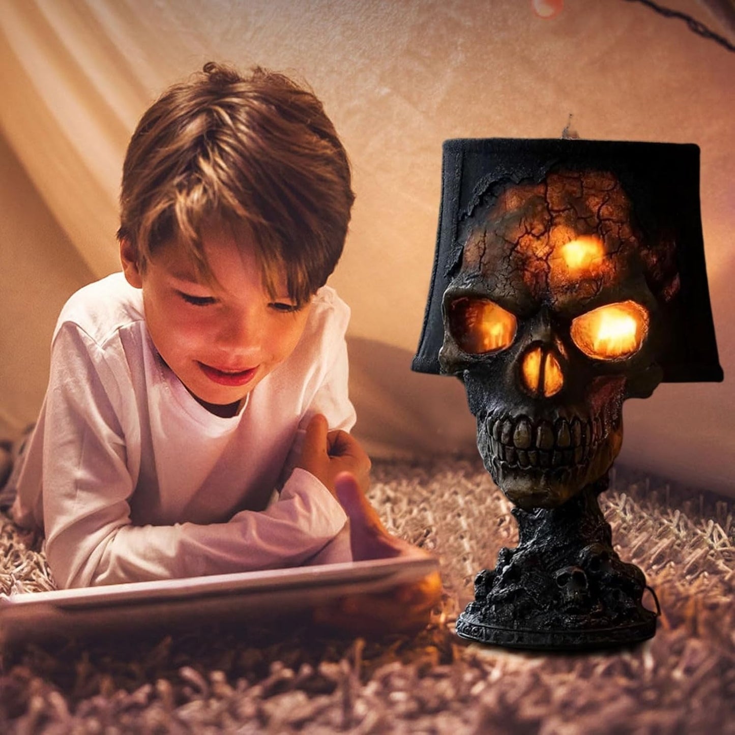 Lava Stone Skull Lamp