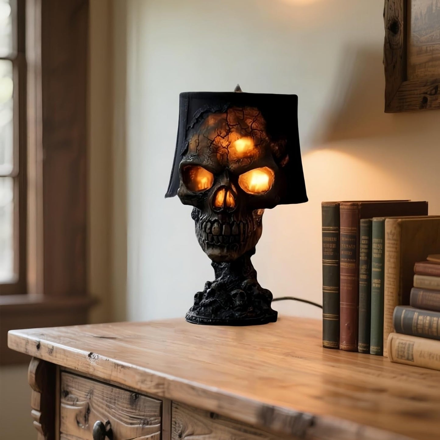 Lava Stone Skull Lamp