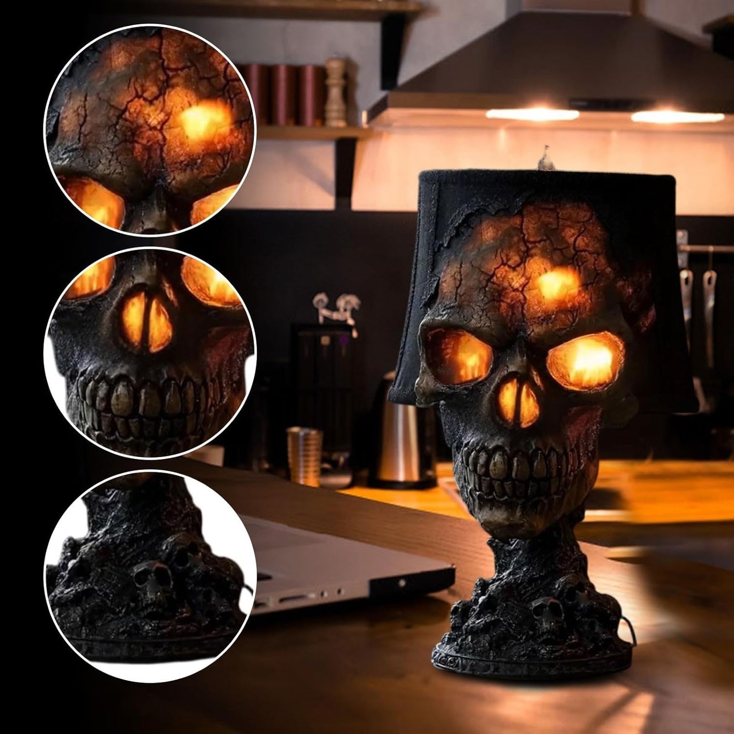 Lava Stone Skull Lamp