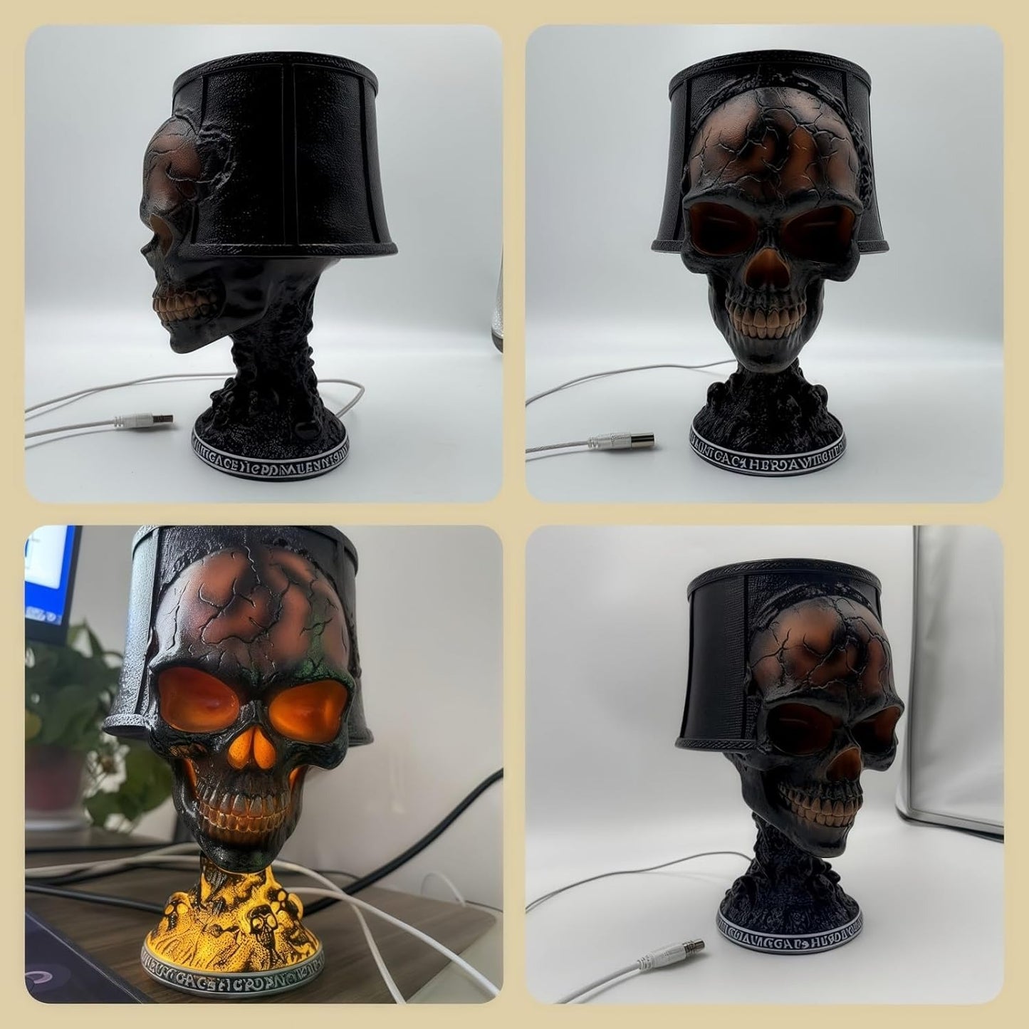Lava Stone Skull Lamp